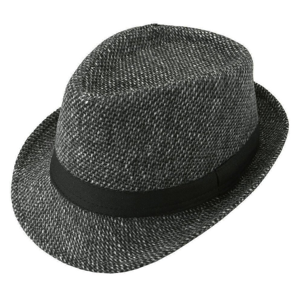 5033 Unisex Classic 20s Trilby Fedora Hat with Band Casual Jazz Cap